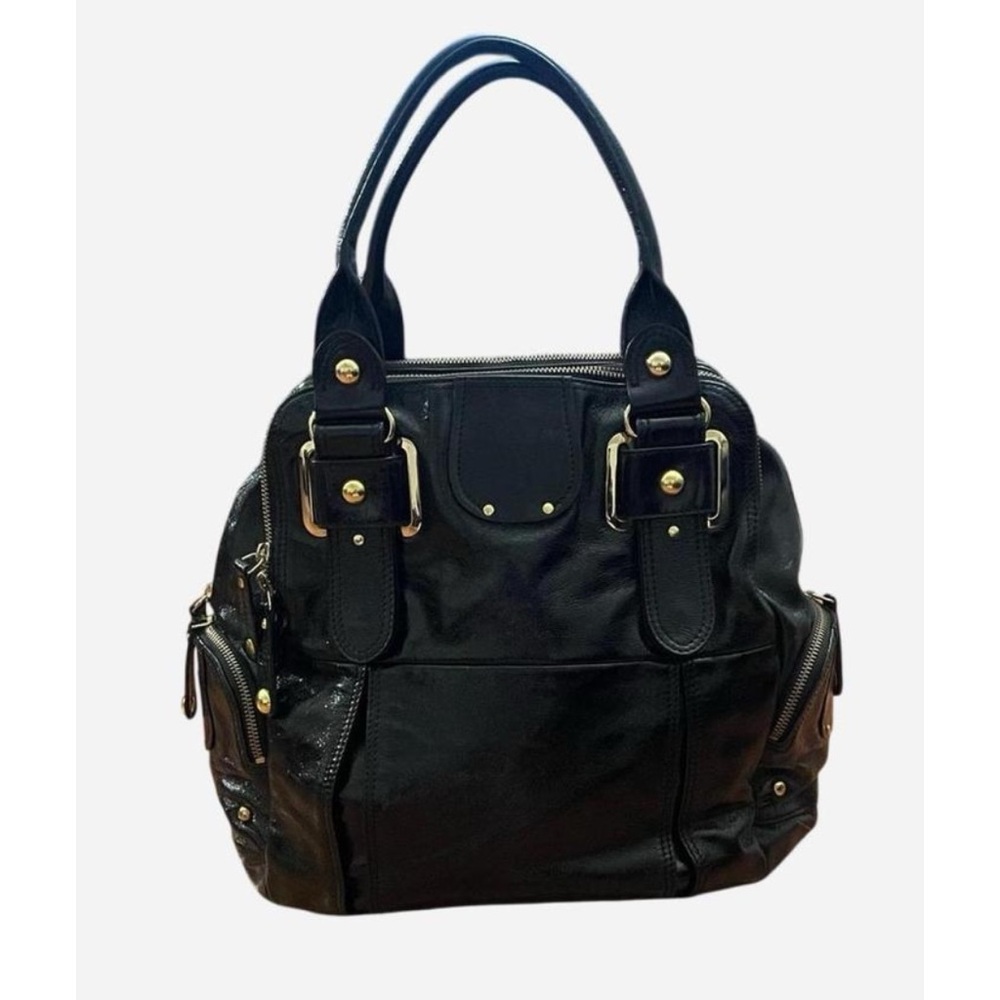 Hype-Black and Gold Detailing chunky purse